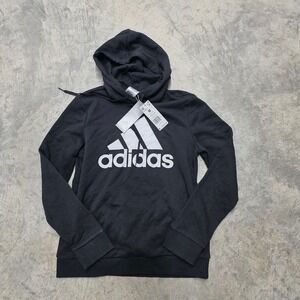 Adidas Women Medium Black‎ White Full Zip Hoodie Sweatshirt Multi Sport